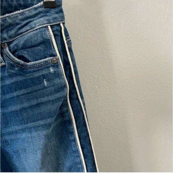 Paige Hoxton Side Stripe High Waist Ankle Straight Leg Jeans - Picture 7 of 10